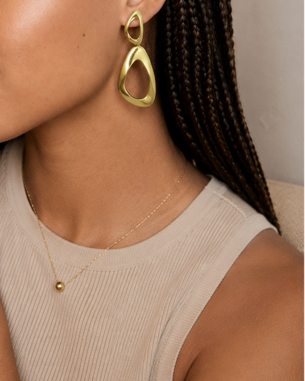 Gold sovereign drop hoop earring, Ardenluxe Kenya