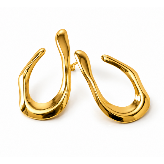 Ardenluxe gold aperture arc hoop earrings in Kenya