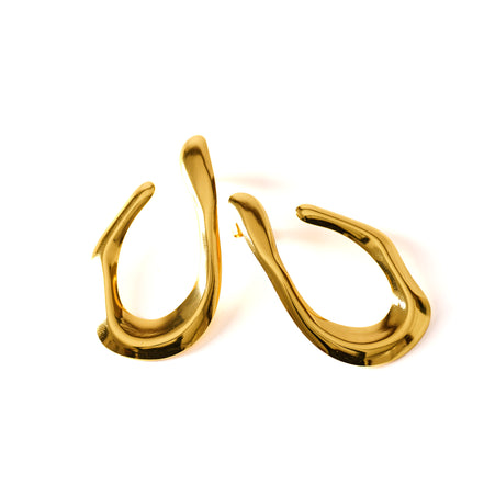 Gold aperture arc hoop earrings, Ardenluxe Kenya