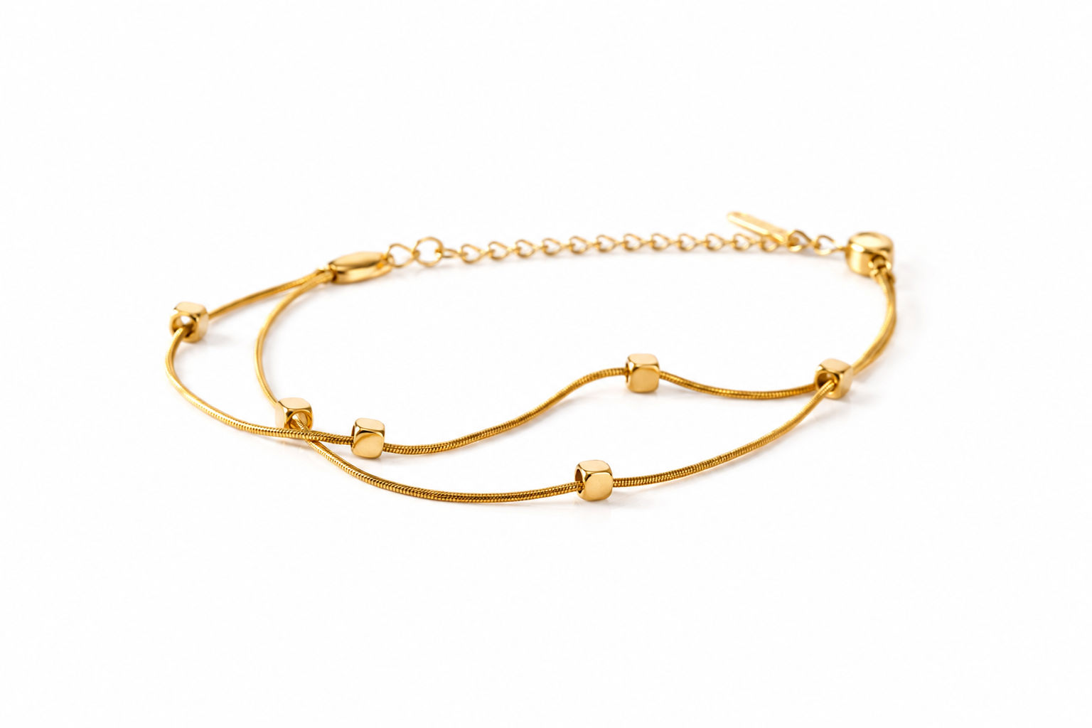 Gold block two layered bracelet, Ardenluxe Kenya