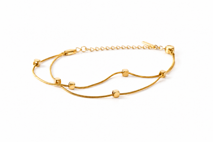 Gold block two layered bracelet, Ardenluxe Kenya