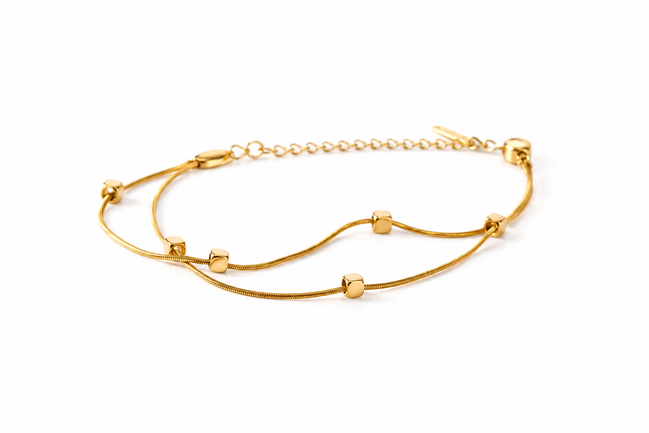 Gold block two layered bracelet, Ardenluxe Kenya
