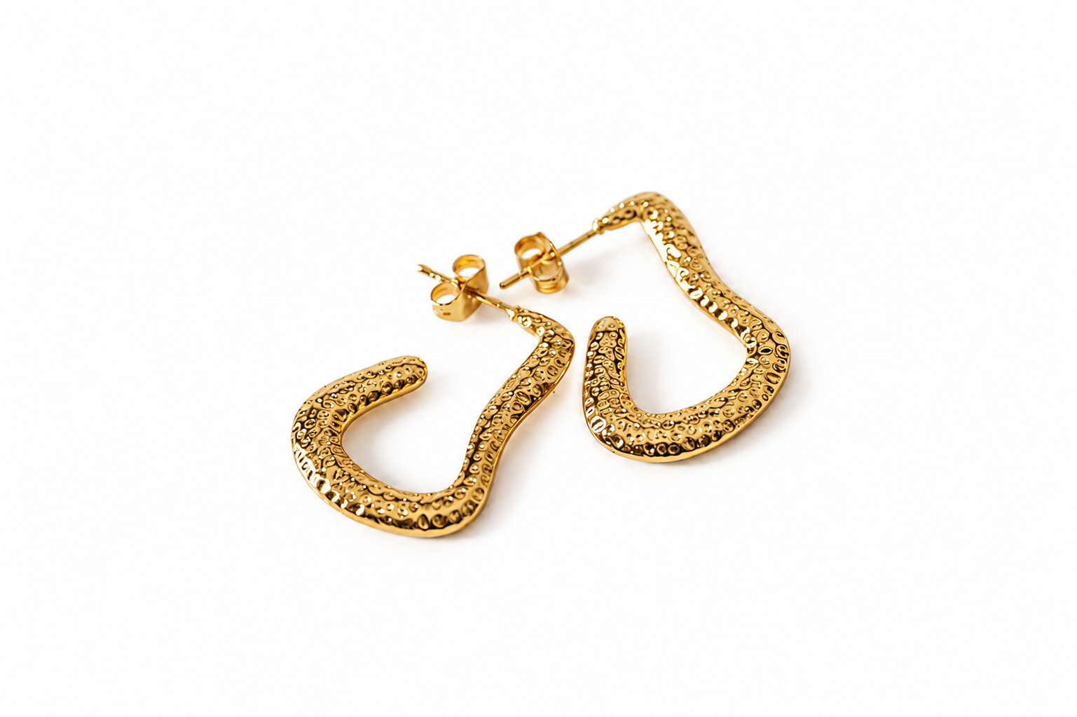 Gold hammered hoop earrings, Ardenluxe Kenya