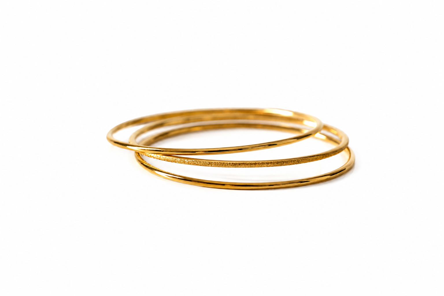 Gold stratum three piece bangle bracelet by Arden Luxe in Kenya